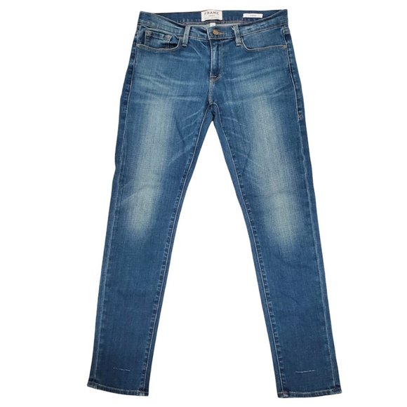 Frame Women Le Garçon Berkley Square Blue Denim Stretch Jeans Size 25 - Picture 1 of 8